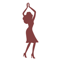 Danza mujer manos levantadas silueta Diseño PNG