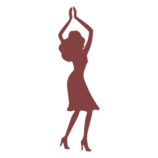 Silhueta de mulheres dançando com mãos levantadas Desenho PNG