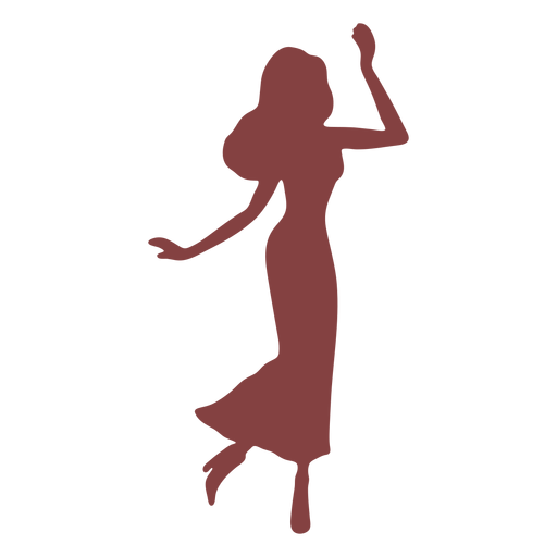 Baile de mujeres caminando silueta Diseño PNG
