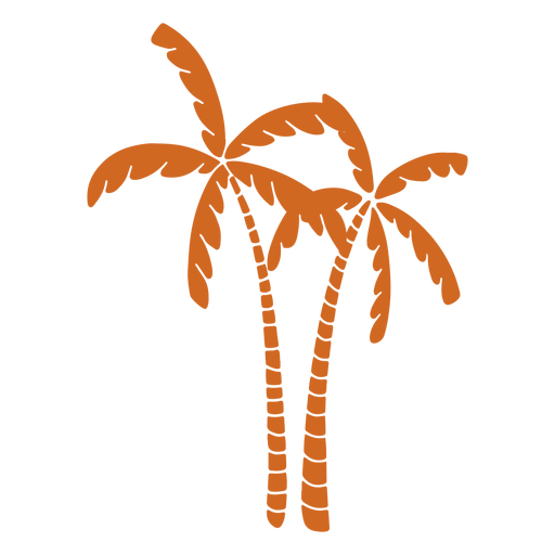 Doodle palm tree flat PNG Design