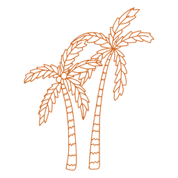Doodle de palmera fruta plana Diseño PNG