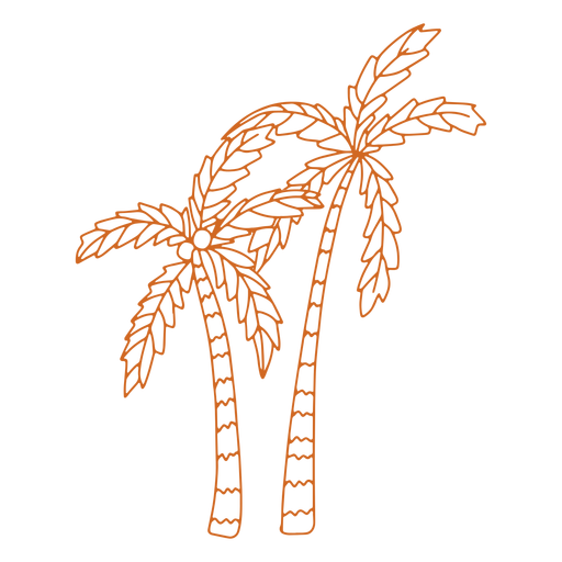 Doodle de palmera fruta plana Diseño PNG