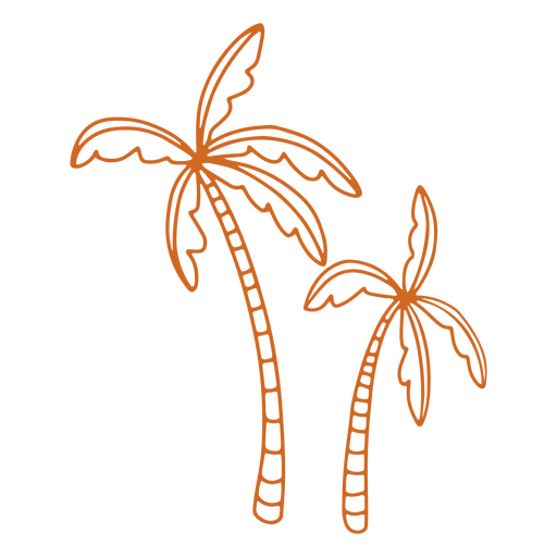 Doodle palmeira curta plana Desenho PNG