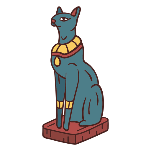 Ägyptische Symbolbastethand gezeichnet PNG-Design