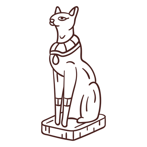 Egyptian symbol bastet stroke PNG Design