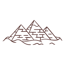 Egyptian symbol pyramid stroke PNG Design Transparent PNG