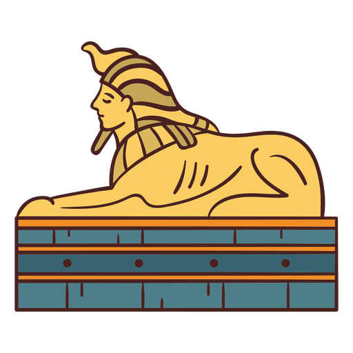Egyptian symbol sphinx hand drawn
