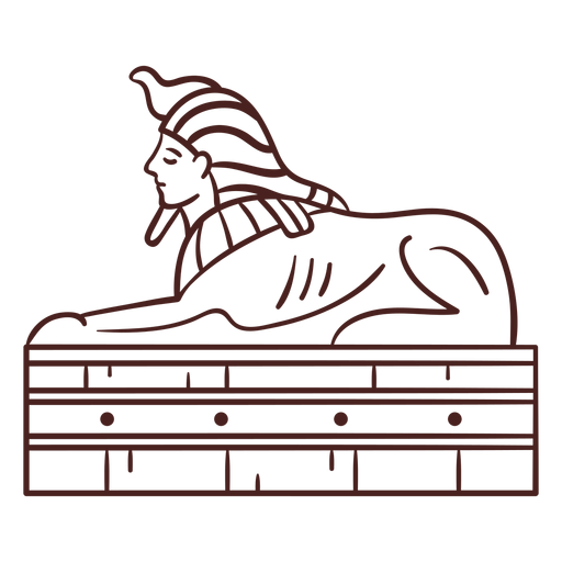 Trazo de esfinge símbolo egipcio Diseño PNG
