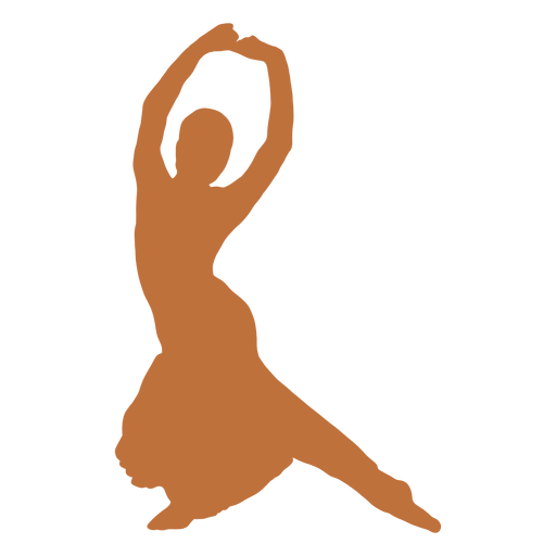 Bailarina india manos levantadas silueta harinapluta Diseño PNG