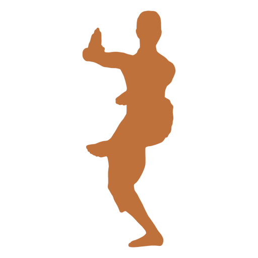 Indian dancer standing on one leg silhouette PNG Design