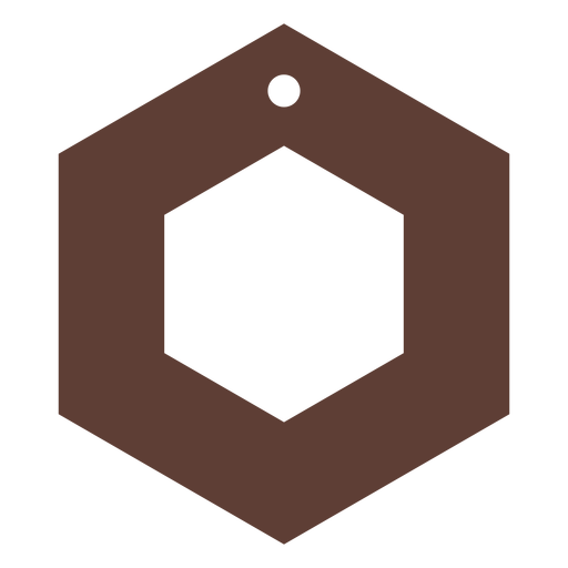 Leather earrings hexagon flat PNG Design