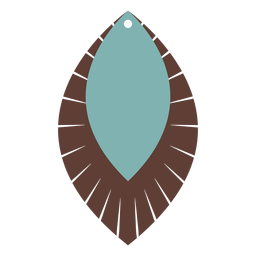 Leather earrings leaf flat PNG Design