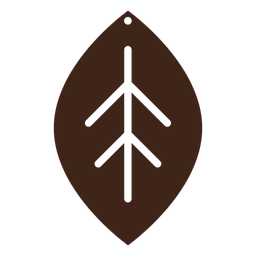 Lederohrringe blattbraun flach PNG-Design