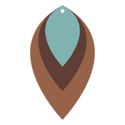 Pendientes de piel hoja tricolor planos Diseño PNG