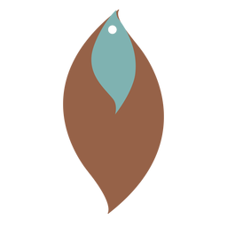 Folha de brincos de couro torcido dois tons plana Desenho PNG
