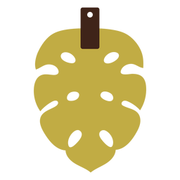 Lederohrringe Palmblatt gelb flach PNG-Design