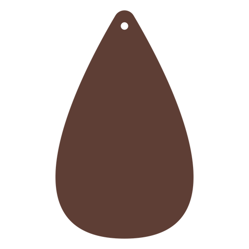 Leather earrings teardrop brown flat PNG Design