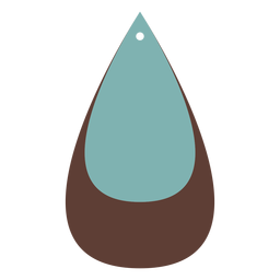 Brincos de couro em forma de lágrima de dois tons planos Desenho PNG