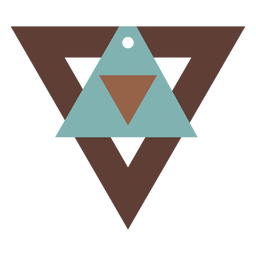Leather earrings triangles three tone flat PNG Design