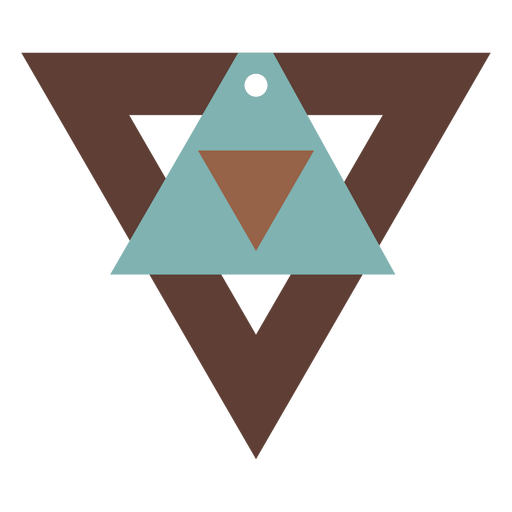 Lederohrringe Dreiecke dreifarbig flach PNG-Design