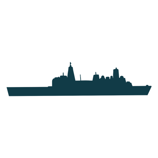 Naval ship simple right facing thin PNG Design