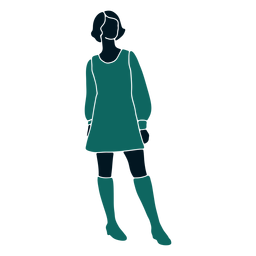 Retro 60s girl standing PNG Design