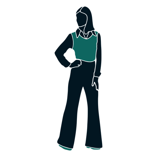 Retro 60s girl standing hand on hip PNG Design