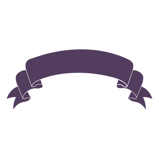 Ribbon banner wavy ends curved
