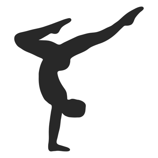 Sports gymnastic poses handstand silhouette