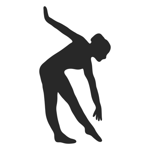 Sports gymnastic poses triangle forward silhouette