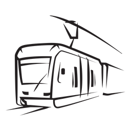 Tren eléctrico de cara a la izquierda Diseño PNG