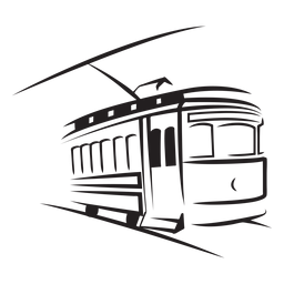 Trem elétrico voltado para o estilo antigo Desenho PNG