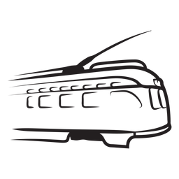 Tren eléctrico mirando hacia la derecha con trazo de mirada rápida Diseño PNG