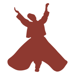 Turkish dancer mevlevis hands high silhouette PNG Design