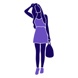 Bolso de mano de moda mujer en la cabeza Diseño PNG