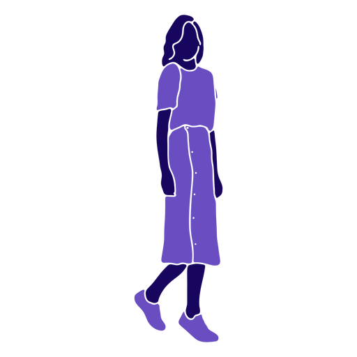 Moda feminina caminhando de frente para a direita Desenho PNG