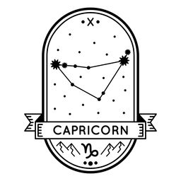 Constelación de la insignia del zodiaco trazo de capricornio Diseño PNG