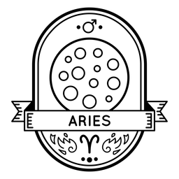 Insignia del zodiaco planeta aries trazo Diseño PNG