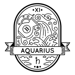 Sternzeichen Abzeichen Symbol Wassermann Schlaganfall PNG-Design
