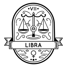 Sternzeichen Abzeichen Symbol Waage Schlaganfall PNG-Design