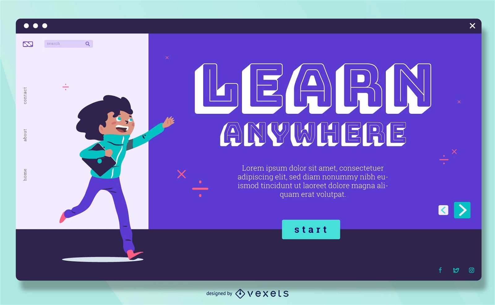 Cursos para niños en línea Diseño deslizante de pantalla completa