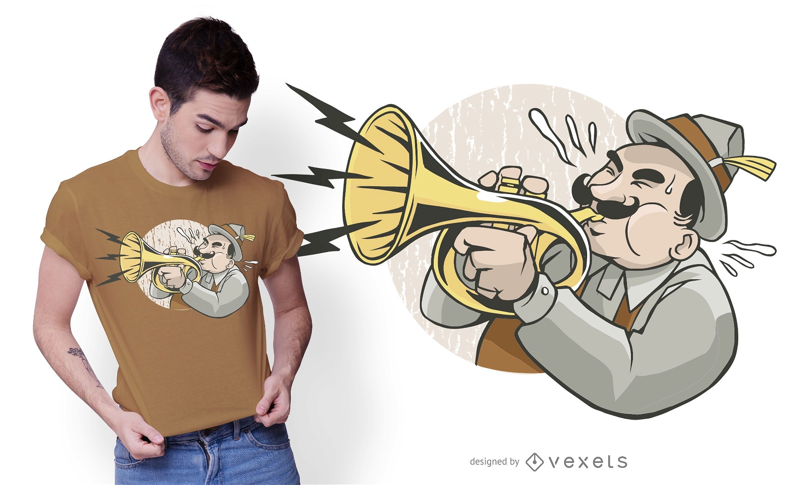 Design de Camiseta Jazz Trompetista