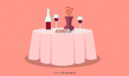 ilustración de restaurante de mesa reservada
