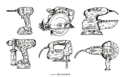 Pacote Ilustrado de Design de Ferramentas Elétricas
