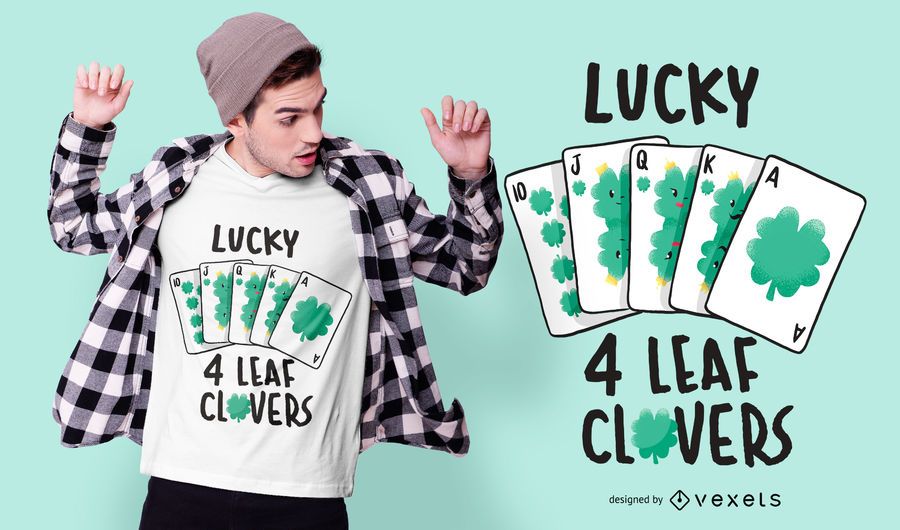 Lucky Clover Card T-shirt Design Lucky Clover Card T-shirt Design
