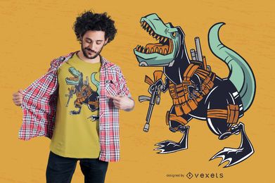 Diseño de camiseta militar T-rex Diseño de camiseta militar T-rex