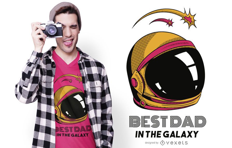 O melhor pai no design do t-shirt da galáxia O melhor pai no design do t-shirt da galáxia