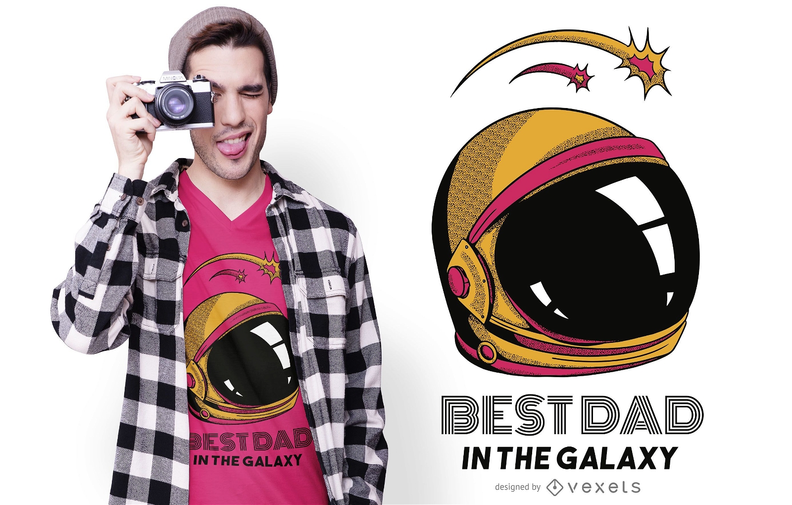 Melhor pai no design de camisetas Galaxy