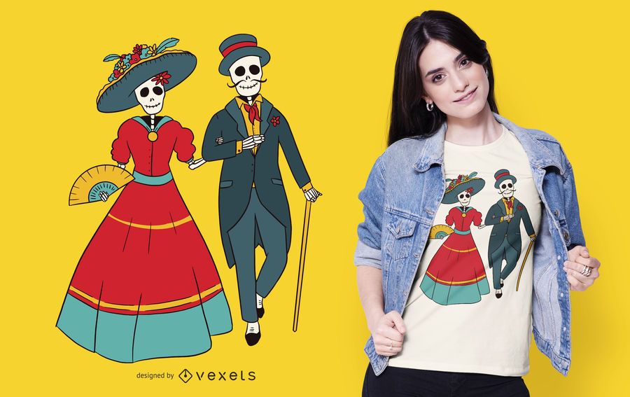 Catrina Couple T-shirt Design Catrina Couple T-shirt Design