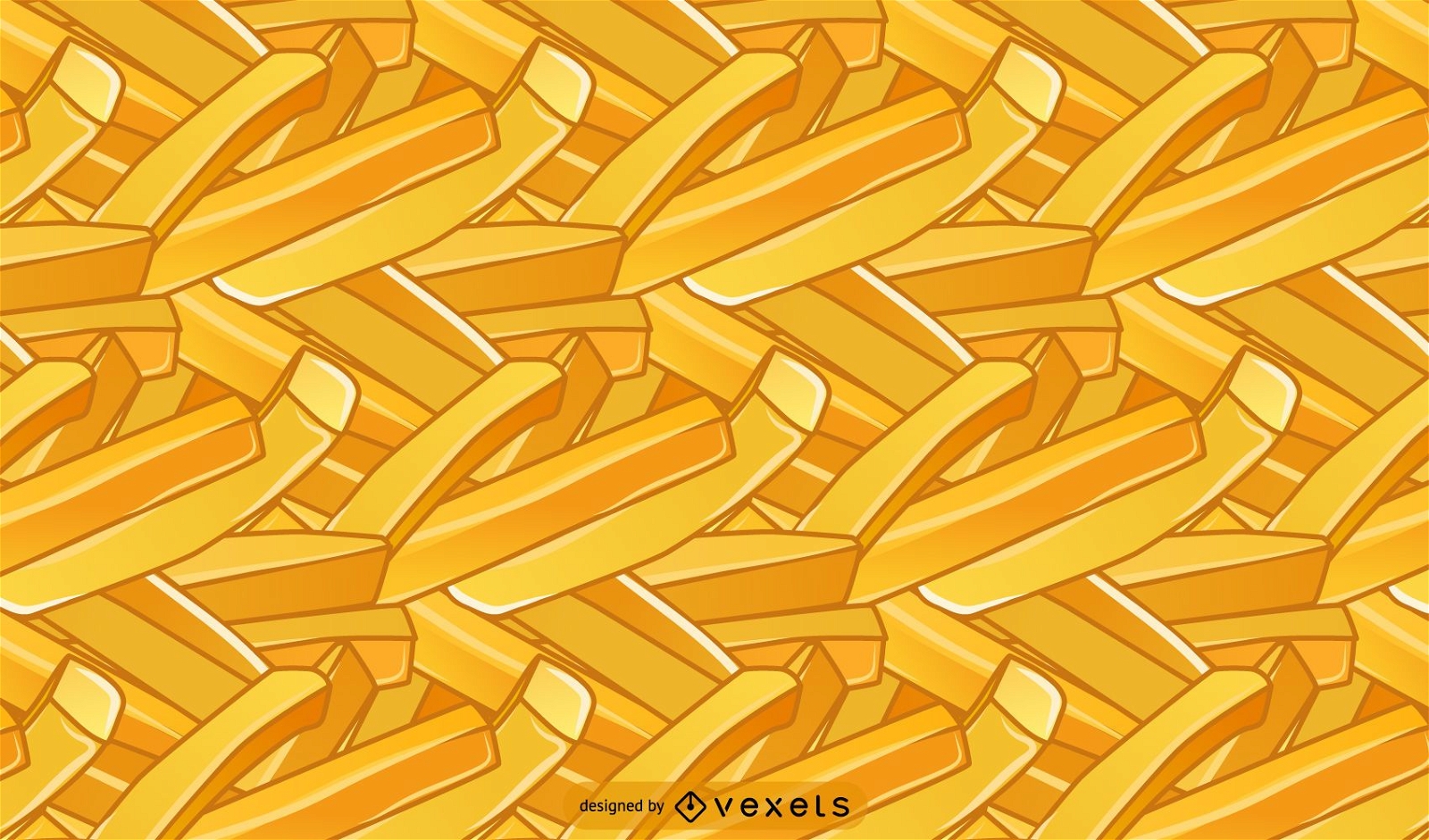 French Fries Illustration Pattern